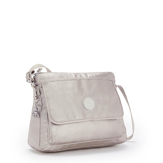 Bolsos Cruzados Kipling Aisling Metallic Plateados | MX 1047JP